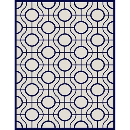 Safavieh 2 Ft. -7 In. X 5 Ft. Rectangle Indoor-Outdoor Courtyard- Beige And Navy- Machine Made Rug CY6115-258-3